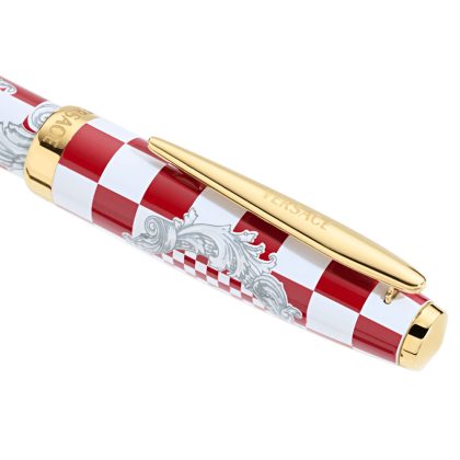 Versace Checkerboard Barocco Red White Gold Rollerball pen
