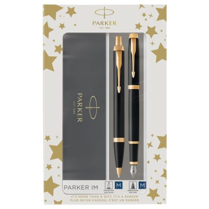 Parker IM Duo LQ Black GT SET Fountain pen w Ballpoint pen
