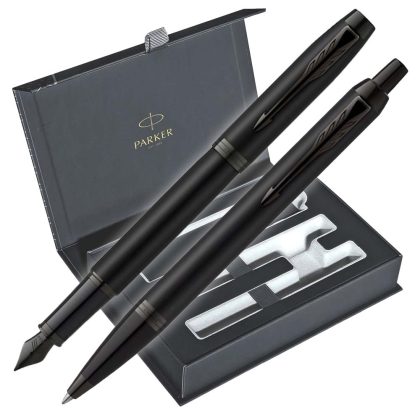 Parker IM Core Metallic Black BT Set Fountain pen w Ballpoint