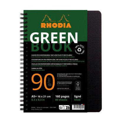 Rhodia Greenbook A5+ 160x210mm 90g 80s Lined
